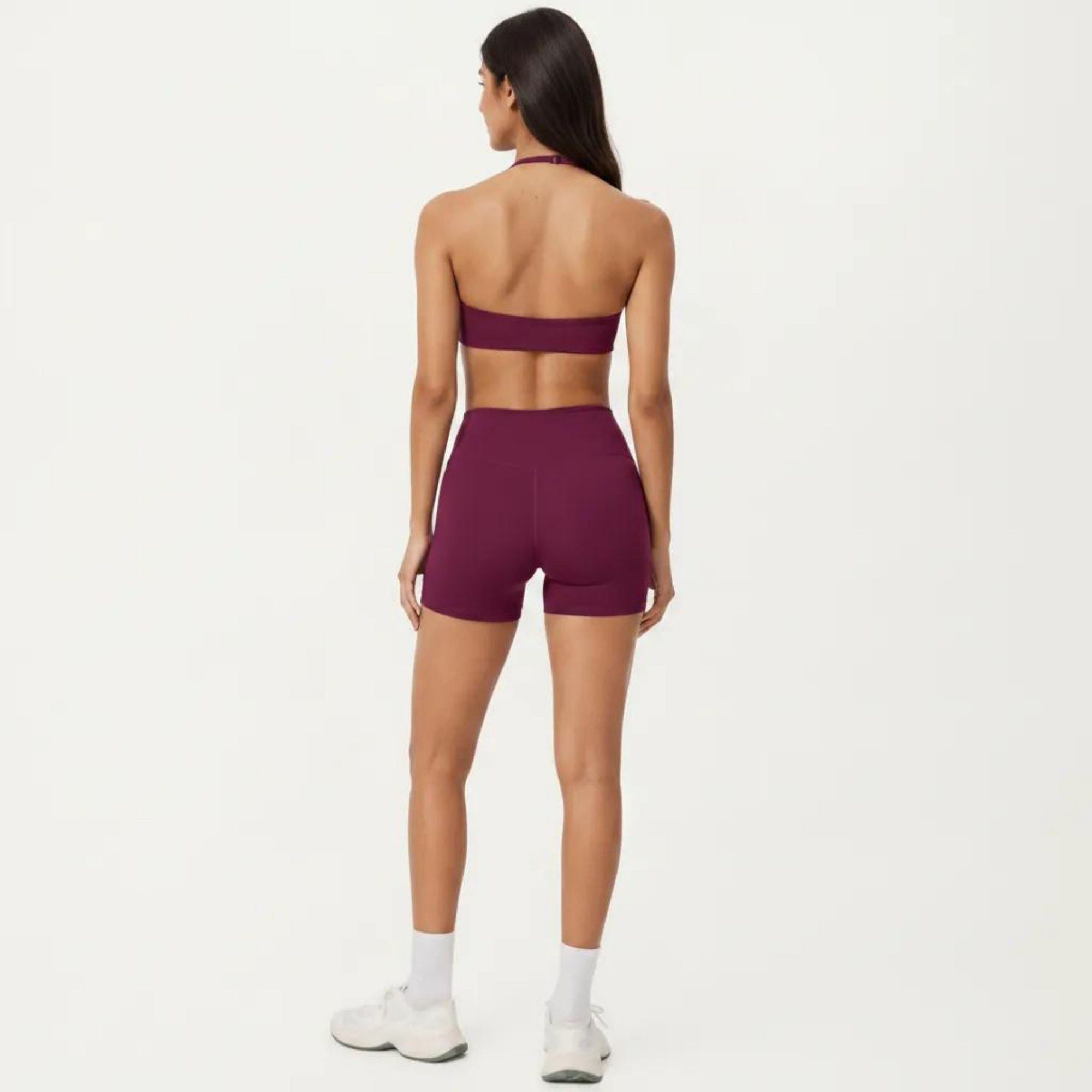Anna-Kaci Active Women's Halter Sports Bra with Open Back and Smooth Stretch Athletic Fit