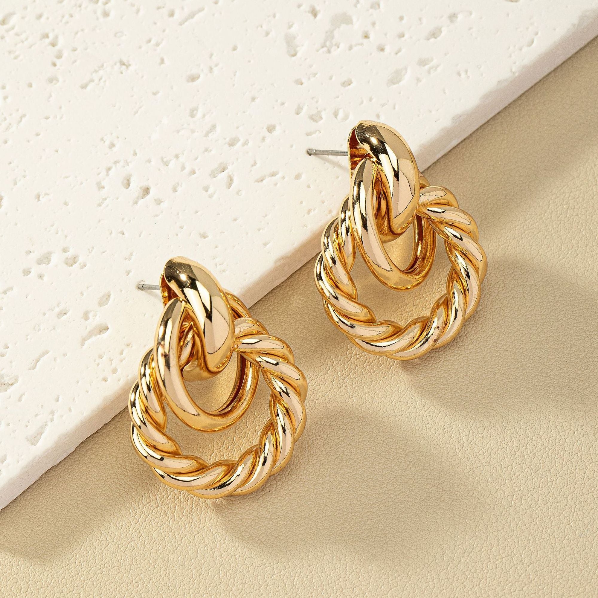 Women's Double - Hoop Intertwined Earrings