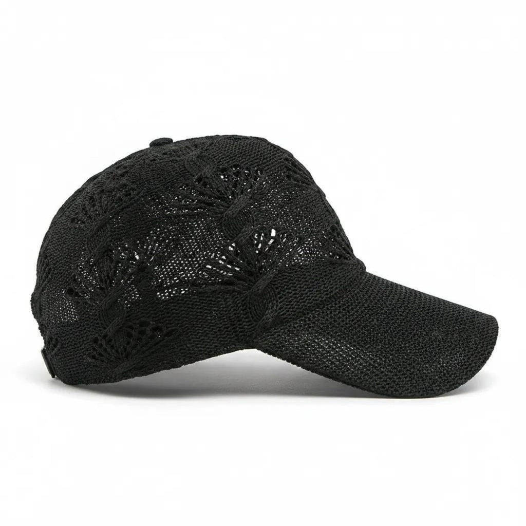 Women's Crochet Knit Baseball Cap Breathable Openwork Lightweight Casual Hat