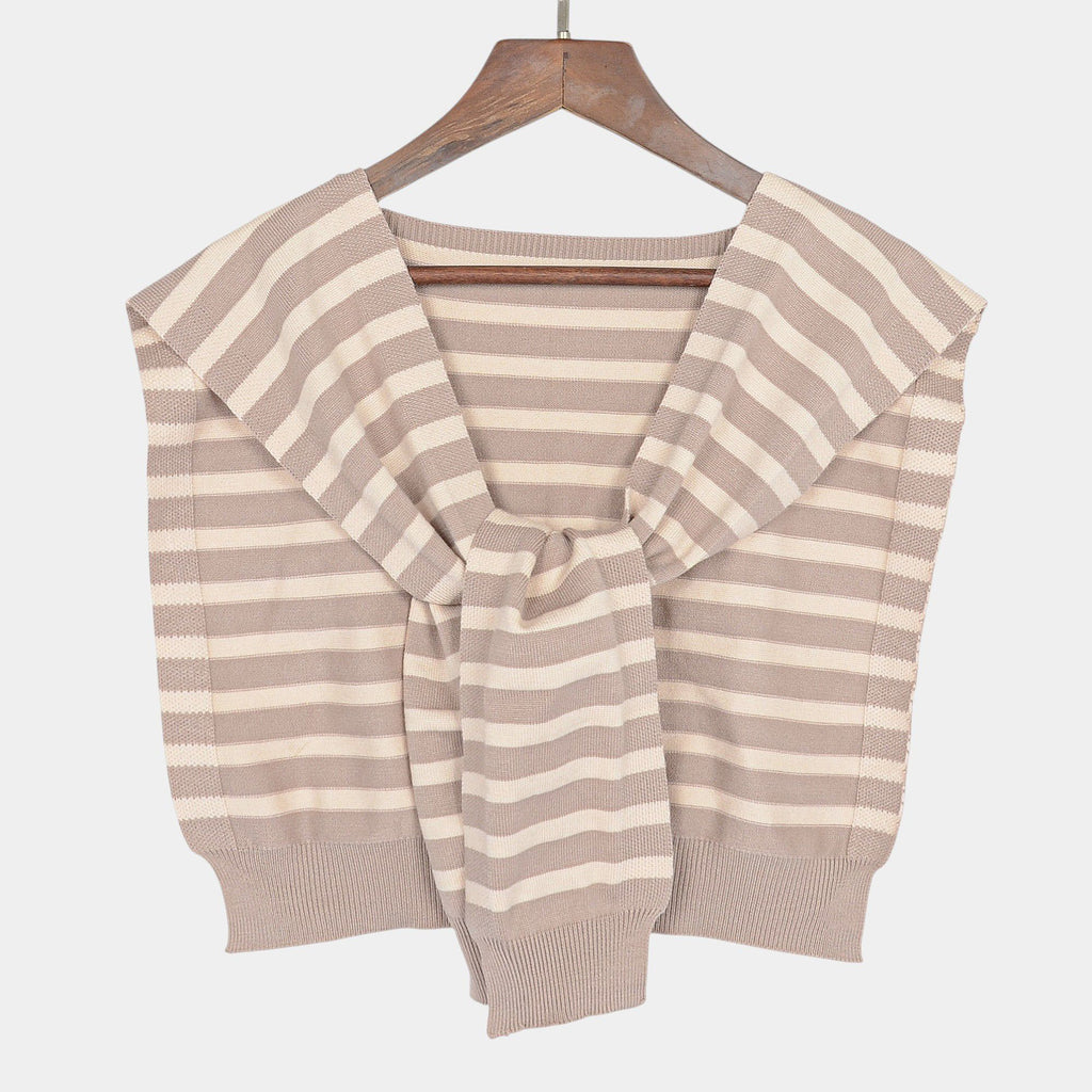 Anna-Kaci Women's Striped Knit Shoulder Sweater Accessory with Soft Lightweight Fabric 33.5x9.8 inches
