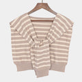 Anna-Kaci Women's Striped Knit Shoulder Sweater Accessory with Soft Lightweight Fabric 33.5x9.8 inches