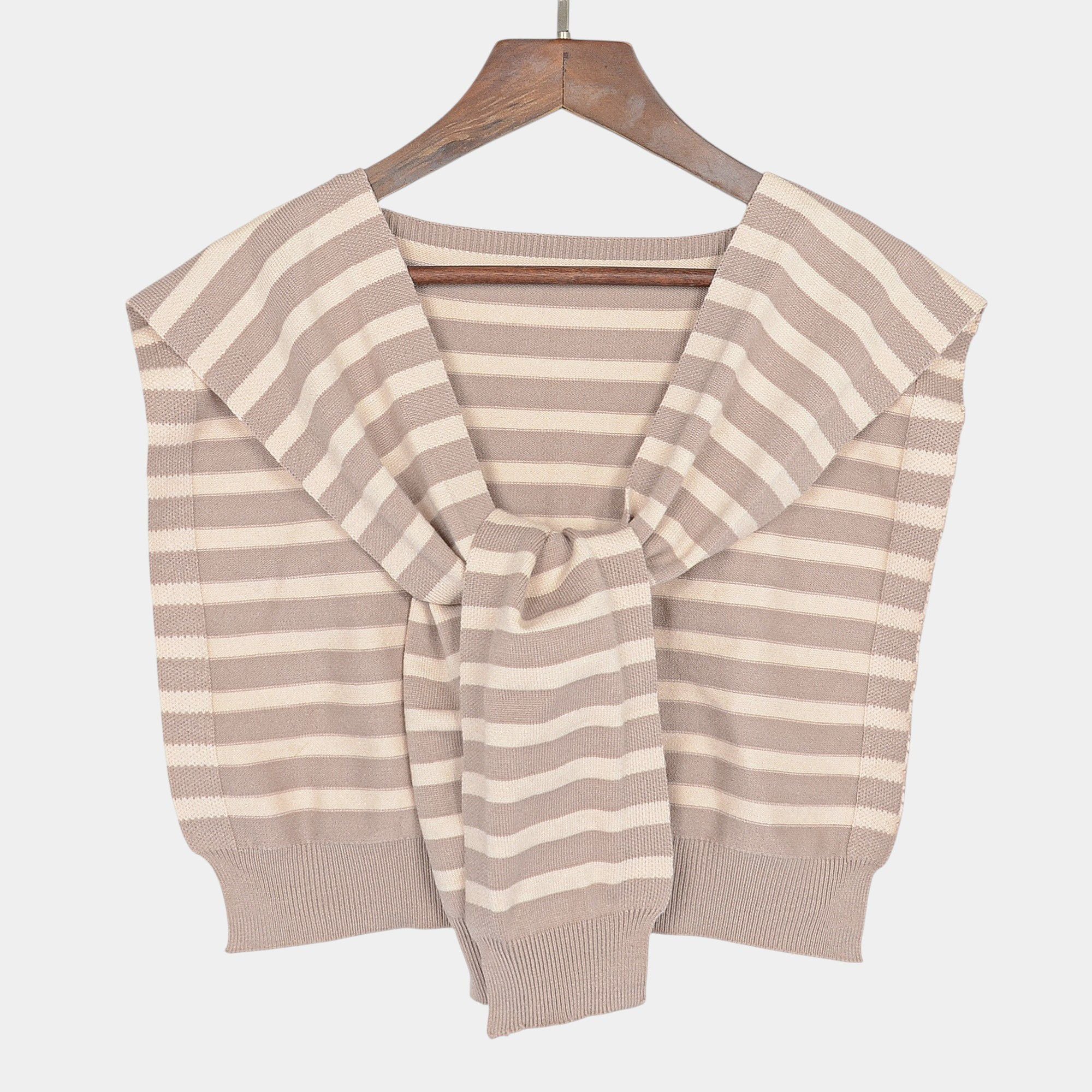 Anna-Kaci Women's Striped Knit Shoulder Sweater Accessory with Soft Lightweight Fabric 33.5x9.8 inches