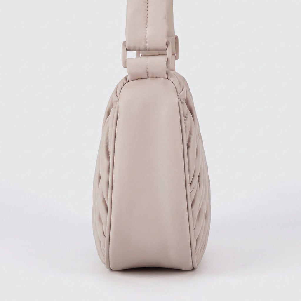 Ruched Crescent Shoulder Bag with Knotted Wide Adjustable Shoulder Strap 11.8x3.5x6.3in