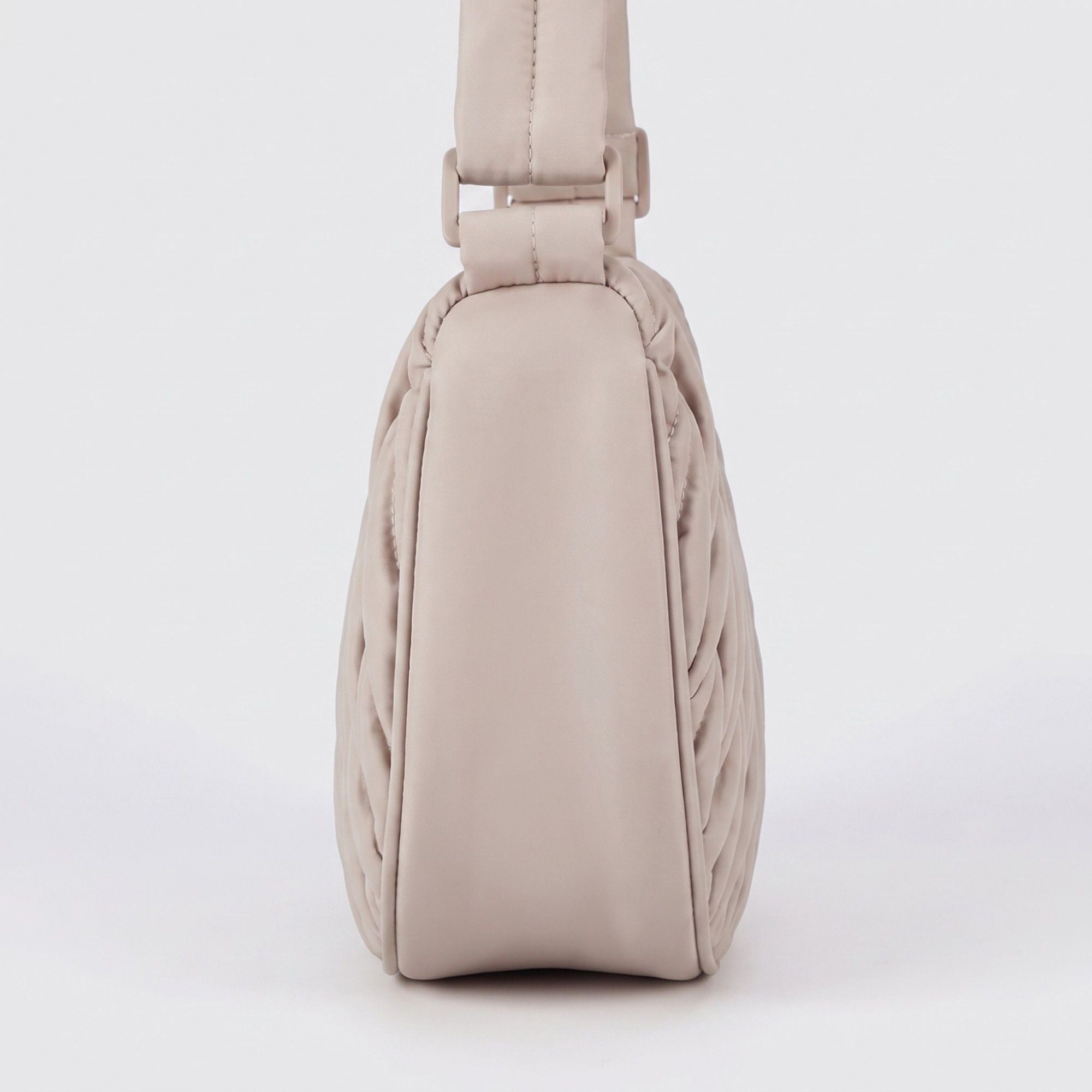 Ruched Crescent Shoulder Bag with Knotted Wide Adjustable Shoulder Strap 11.8x3.5x6.3in