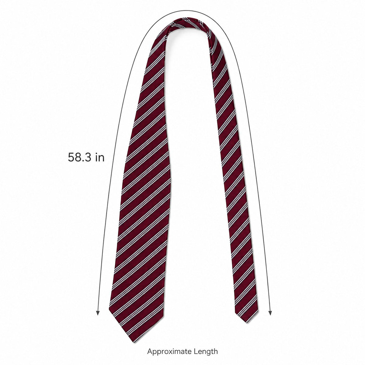Striped Long Necktie for School Uniform and Waist Belt Styling