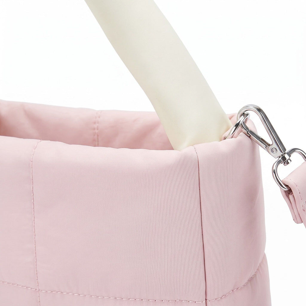 Padded Tote Bag with Top Handles and Detachable Adjustable Crossbody Strap 8.5x8x3.5in