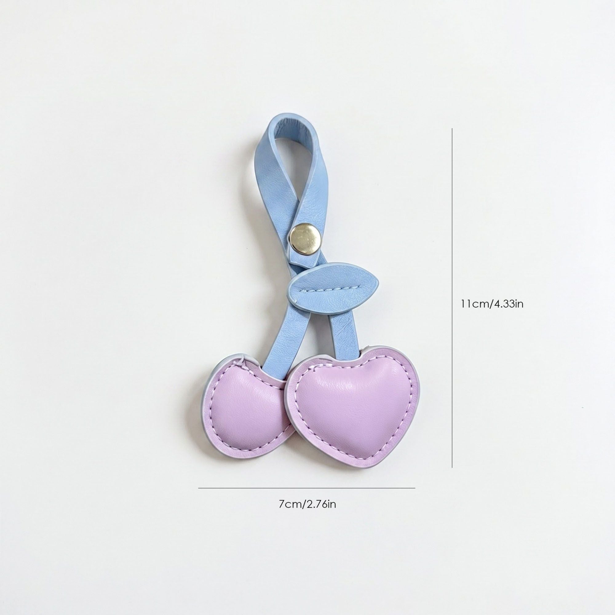 2-Piece Womens Padded Bag Charm with Hanging Strap and Stitched Detail