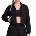 Cropped Full Zip Workout Jacket Lightweight Active Layer