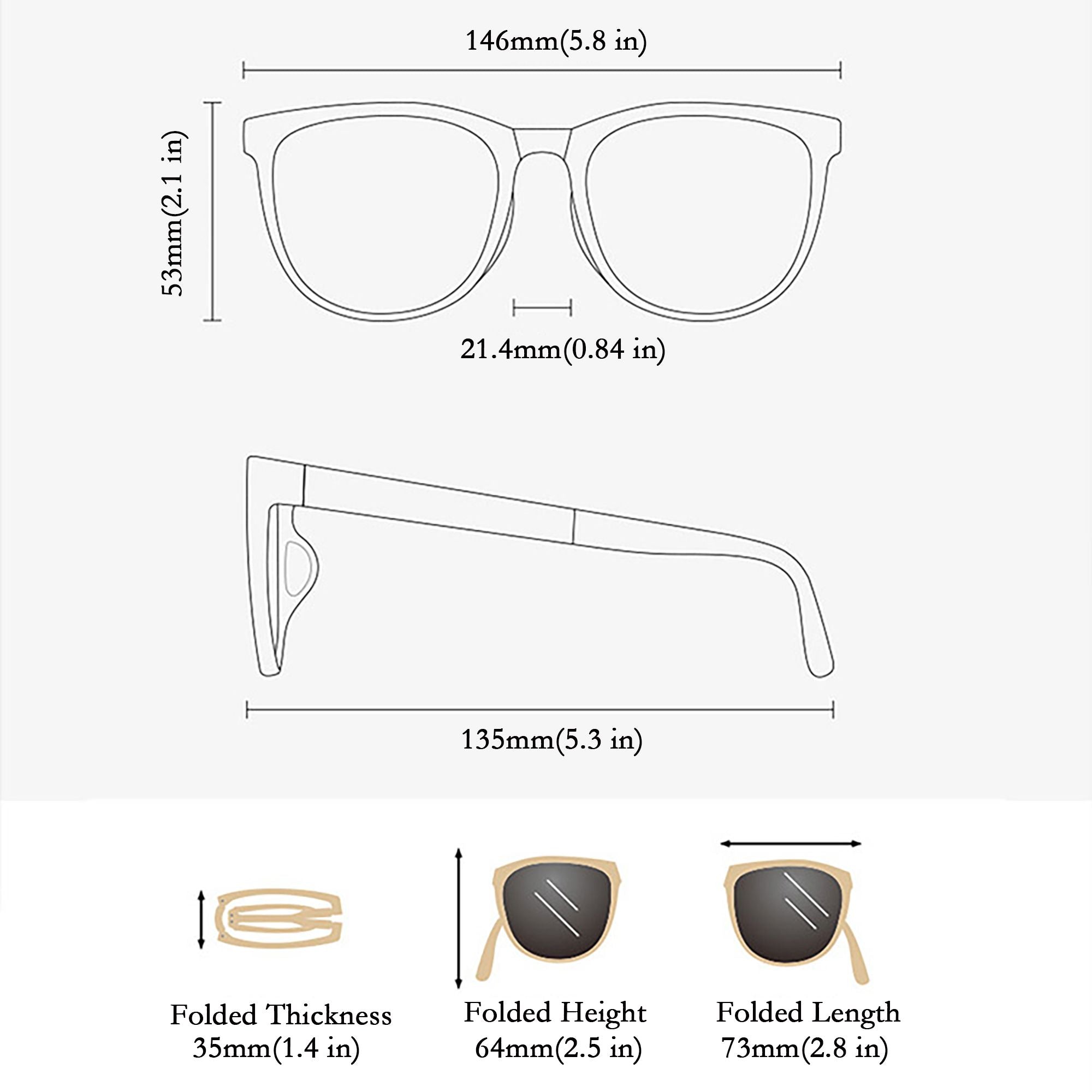 Anna-Kaci Women's Foldable Square Polarized Sunglasses UV400 Protection