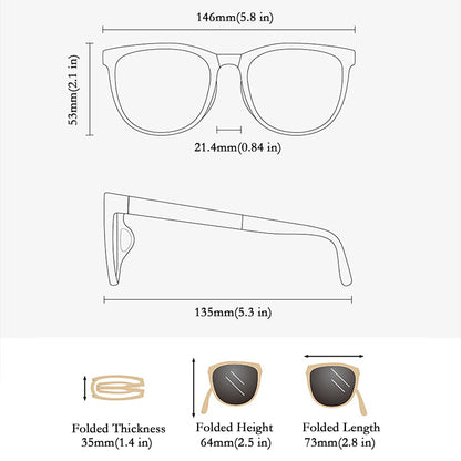 Anna-Kaci Women's Foldable Square Polarized Sunglasses UV400 Protection