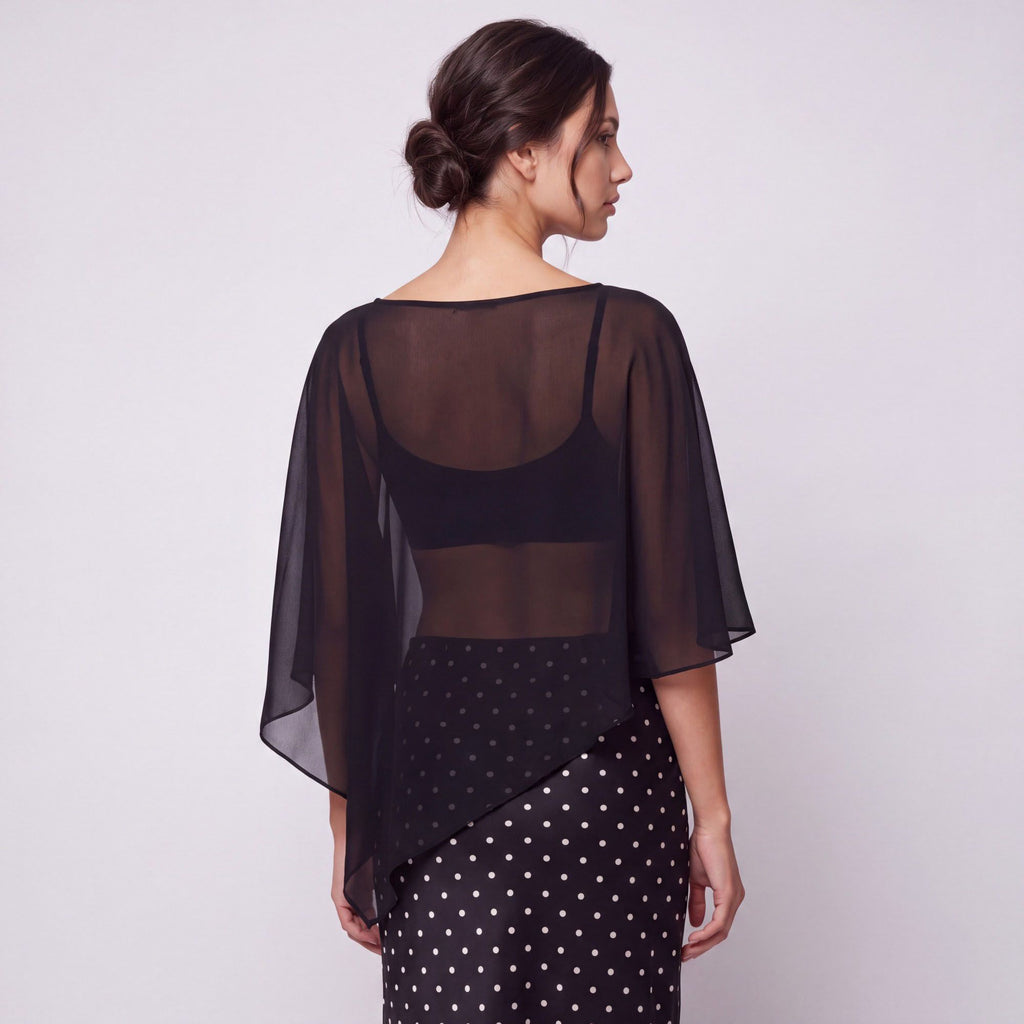 One-Shoulder Sheer Overlay Crop Top