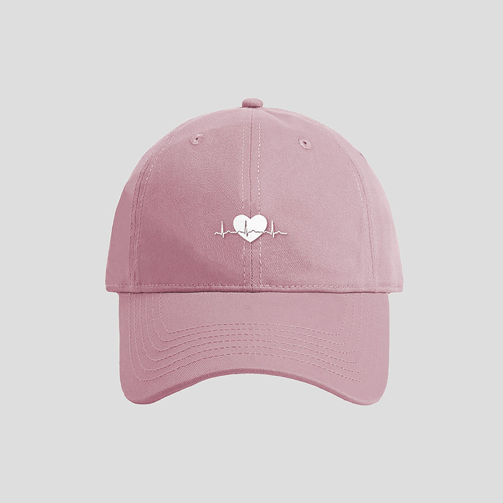 Anna-Kaci Women's Embroidered Heartbeat Baseball Cap with Adjustable Strap and Curved Brim Casual Cotton Hat