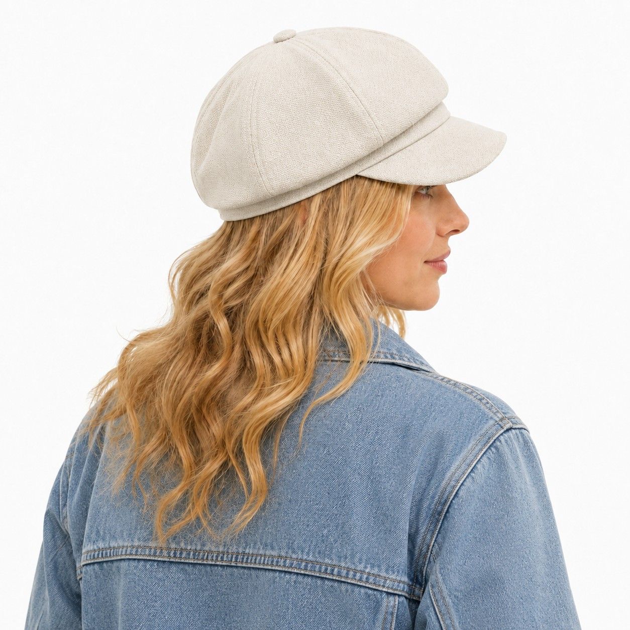 Textured Newsboy Cap Soft Baker Boy Hat Vintage Rounded Crown Casual Style