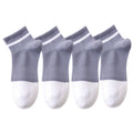 Anna-Kaci 4 Pairs Women's Seamless Cotton Ankle Socks Breathable Stretch Ribbed Cuff in Assorted Color Block Design
