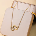 Women's Double Heart Pendant Necklace