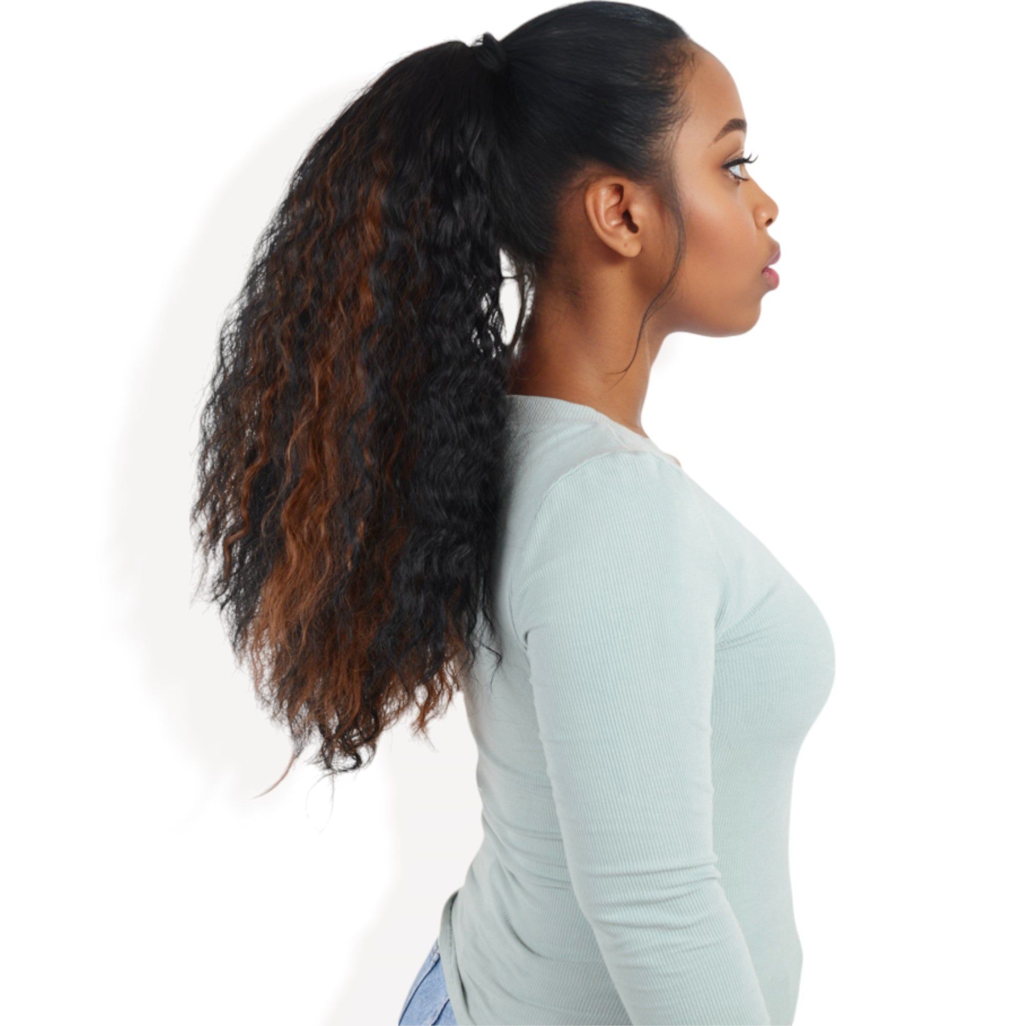 Curly Ponytail Extension Drawstring Ponytail Extension 16 Inch Kinky Curly Pony Tail Hair Extensions Fake Hairpieces Mixed Wine Red