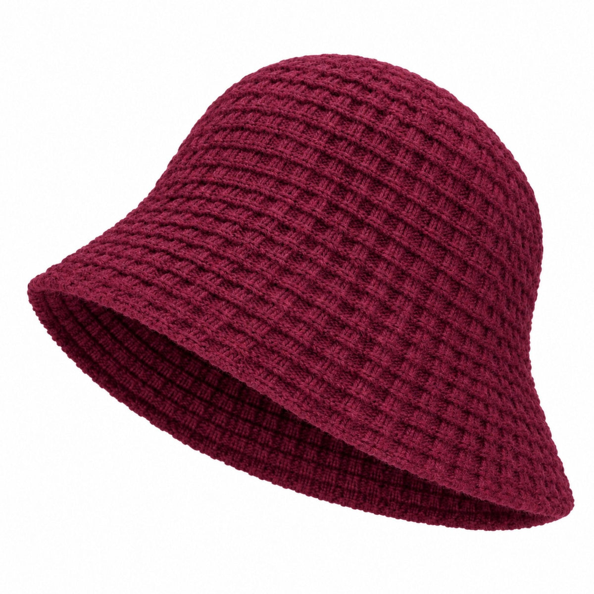 Waffle Knit Bucket Hat with Soft Textured Brim