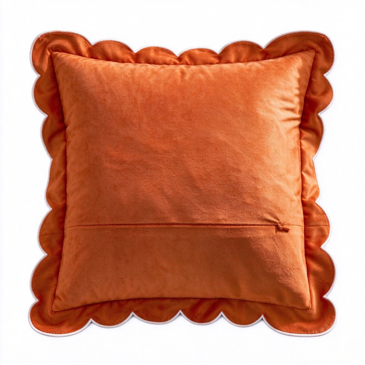 Velvet Scalloped Edge Square Decorative Throw Pillow Cover