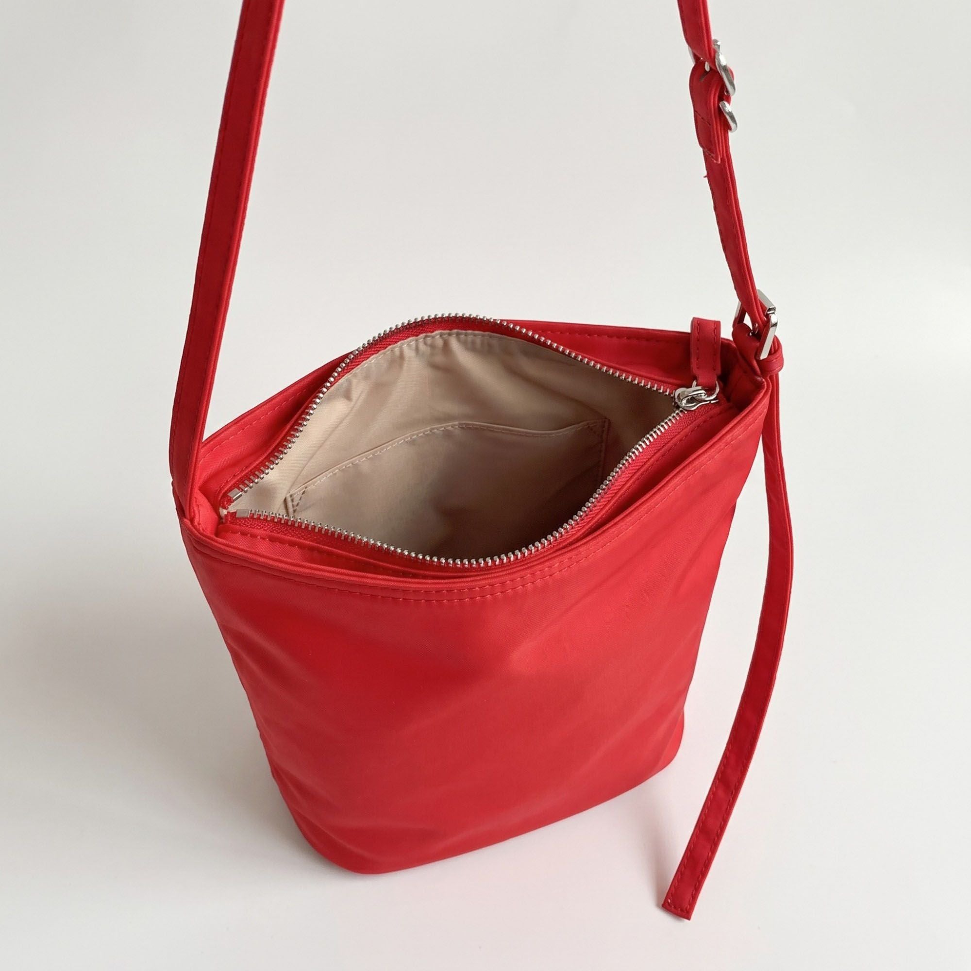 Bucket Shoulder Bag with Adjustable Crossbody Strap 9.5x8.5x4.5in