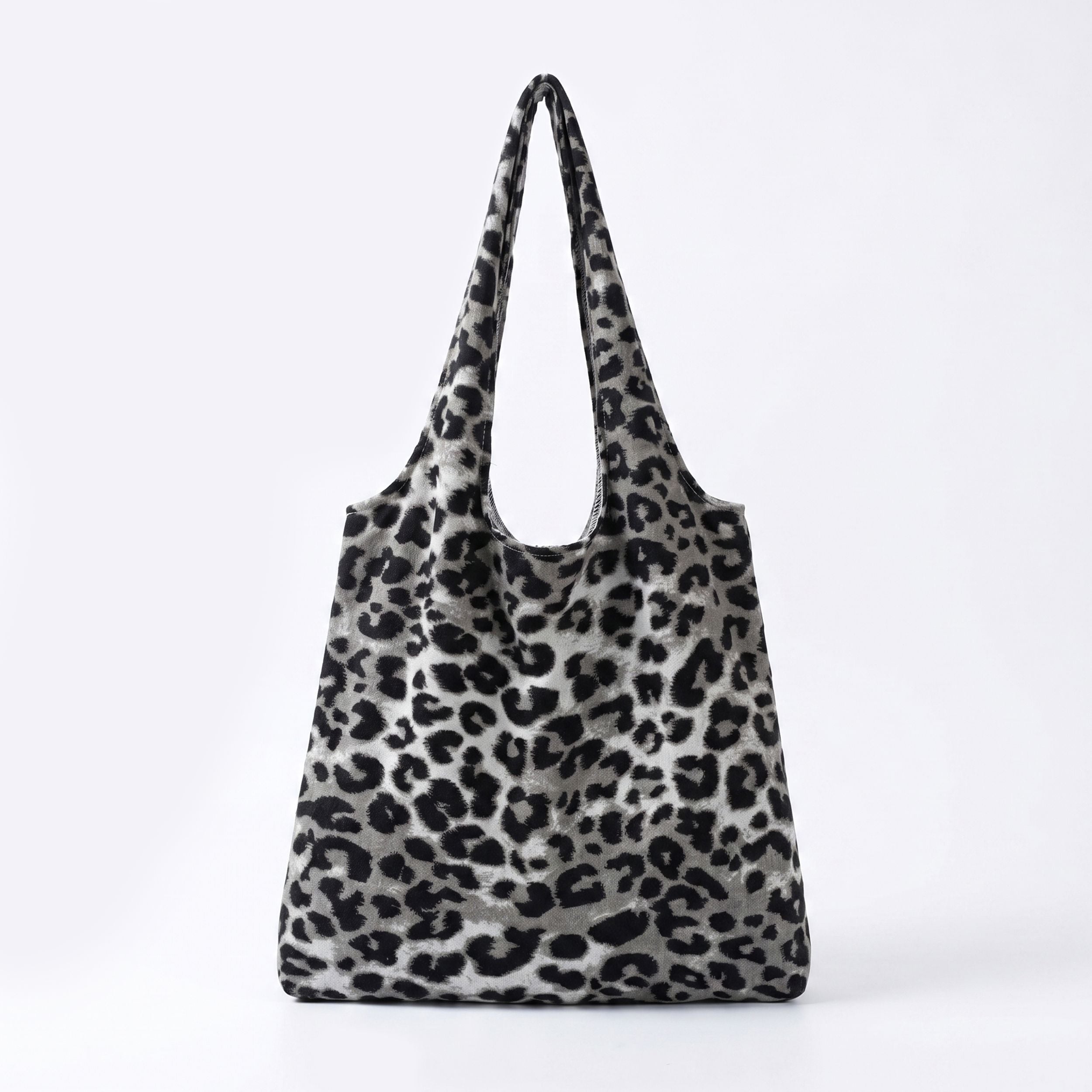 Leopard Print Slouchy Shoulder Tote Bag Soft Lightweight Large Capacity Everyday Carryall