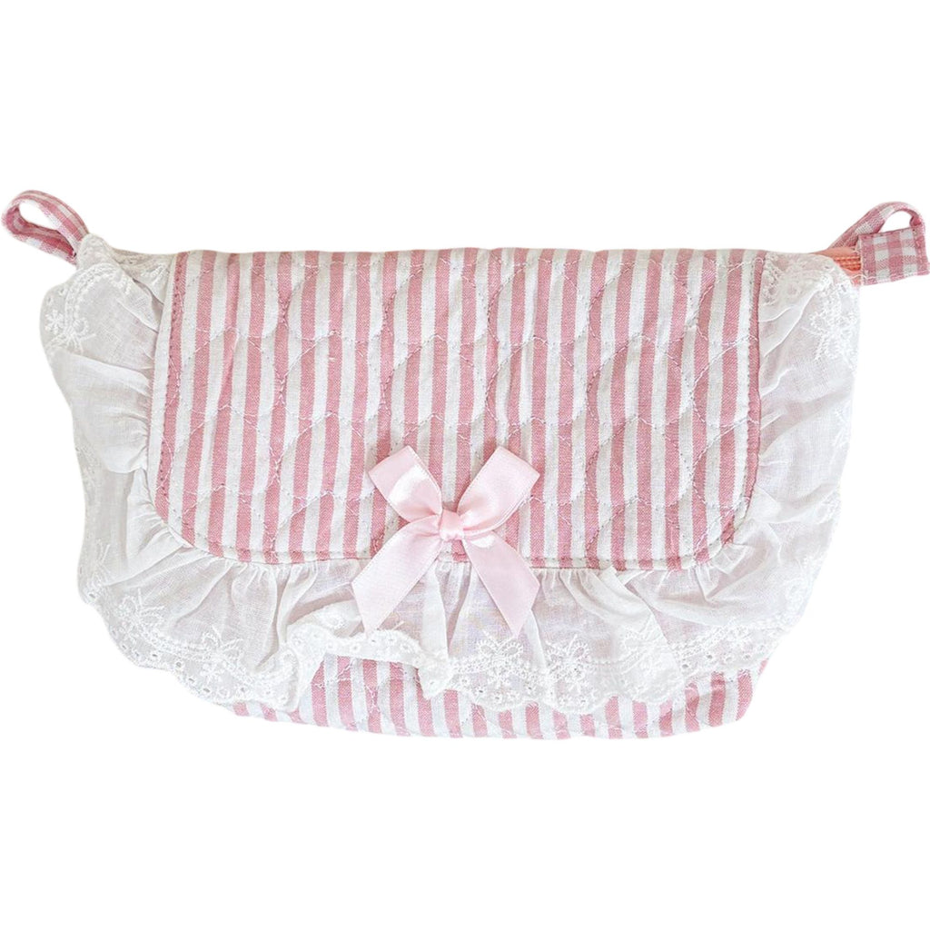 Cotton Crossbody Bag with Zipper Closure and Interior Pocket