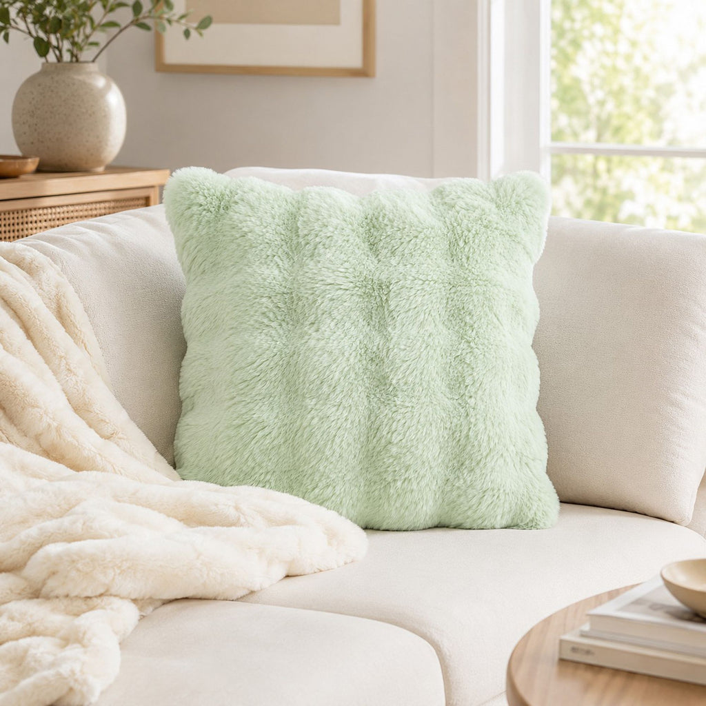 Plush Shaggy Decorative Throw Pillow Cover Soft Accent Cushion Cover for Sofa Bed