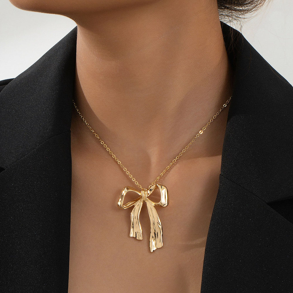 Women's Bow - Shaped Pendant Necklace