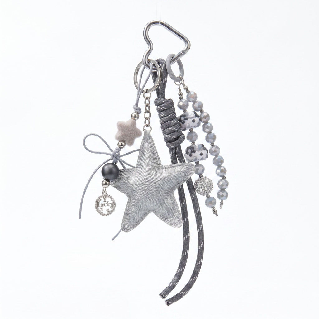 Bag Charm with Hanging Strap and Decorative Accents