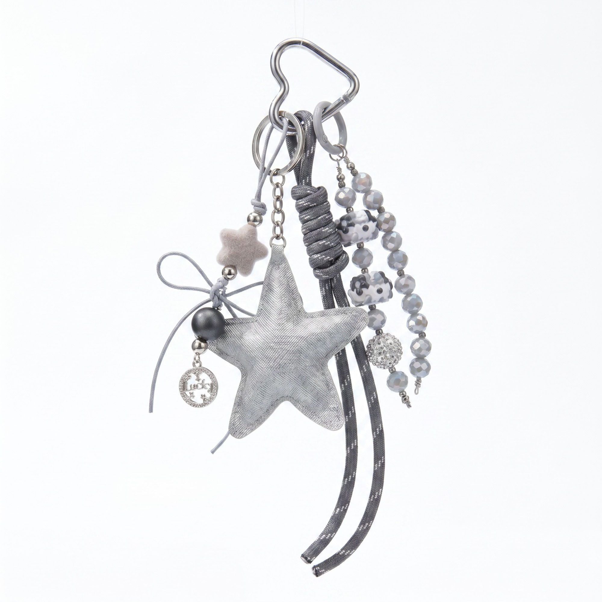 Bag Charm with Hanging Strap and Decorative Accents
