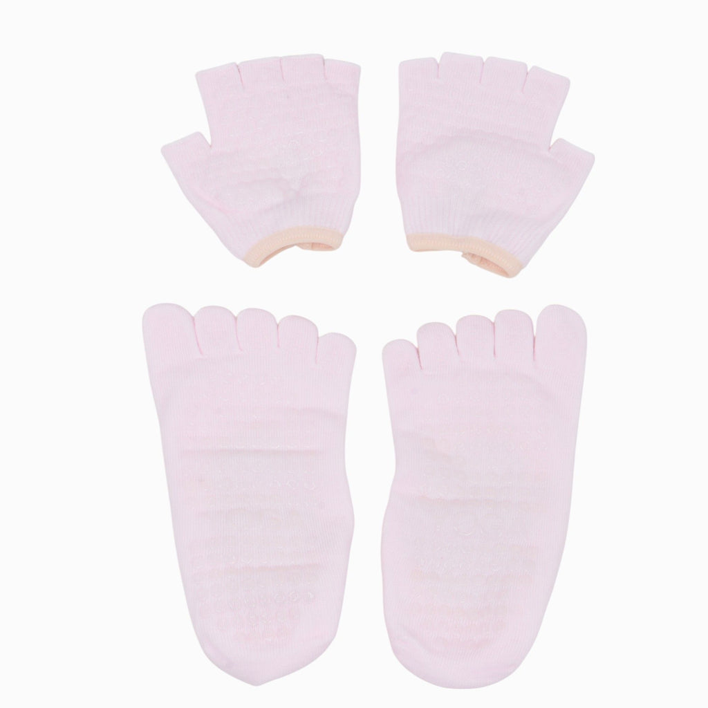 Anna-Kaci Women's Yoga Socks and Gloves Set with Anti-Slip Grip for Pilates and Barre Workouts