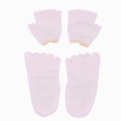 Anna-Kaci Women's Yoga Socks and Gloves Set with Anti-Slip Grip for Pilates and Barre Workouts