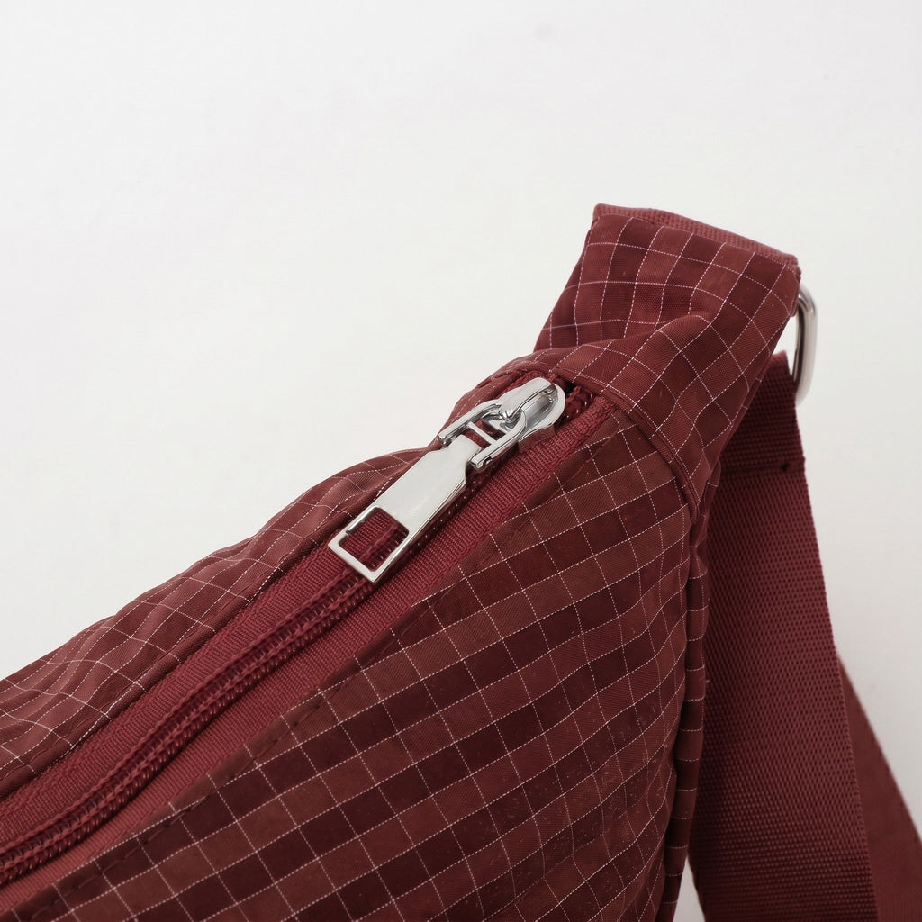 Plaid Nylon Crescent Shoulder Bags with Adjustable Strap Lightweight Casual Crossbody Bag