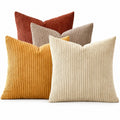 4 Pack Corduroy Throw Pillow Covers 18 x 18 Inch Wide Stripe Texture