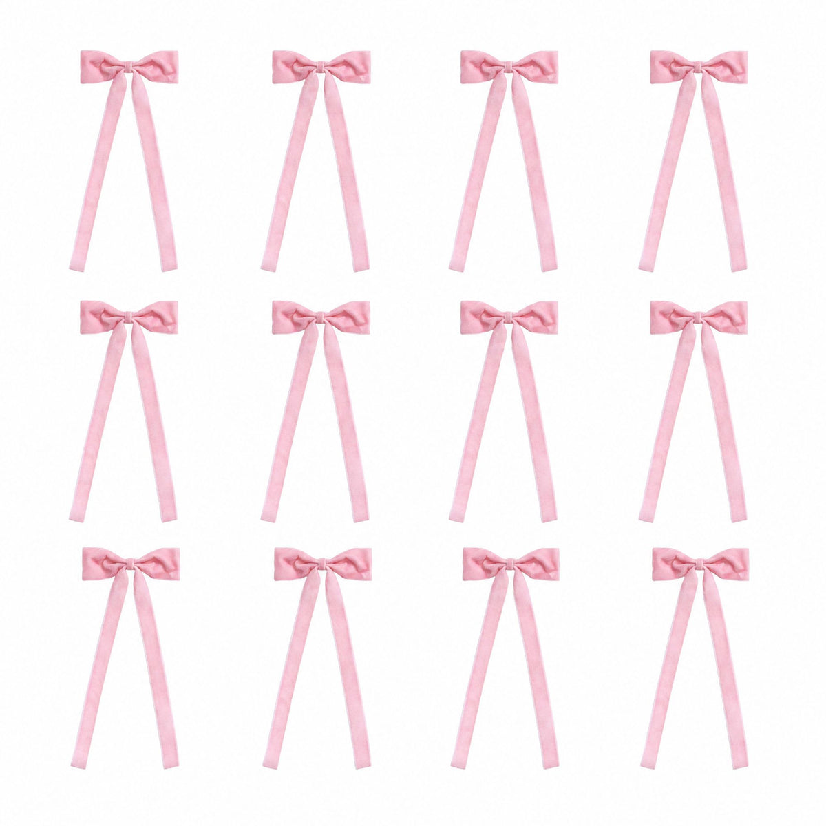 12ct Velvet Christmas Bows Long Tail Holiday Decorations