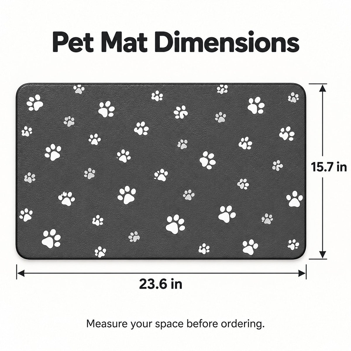 Absorbent Pet Feeding Mat with Non Slip Backing