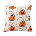 Halloween Ghost Pumpkin Textured Decorative Throw Pillow Cover Square Cushion for Sofa Bed Chair