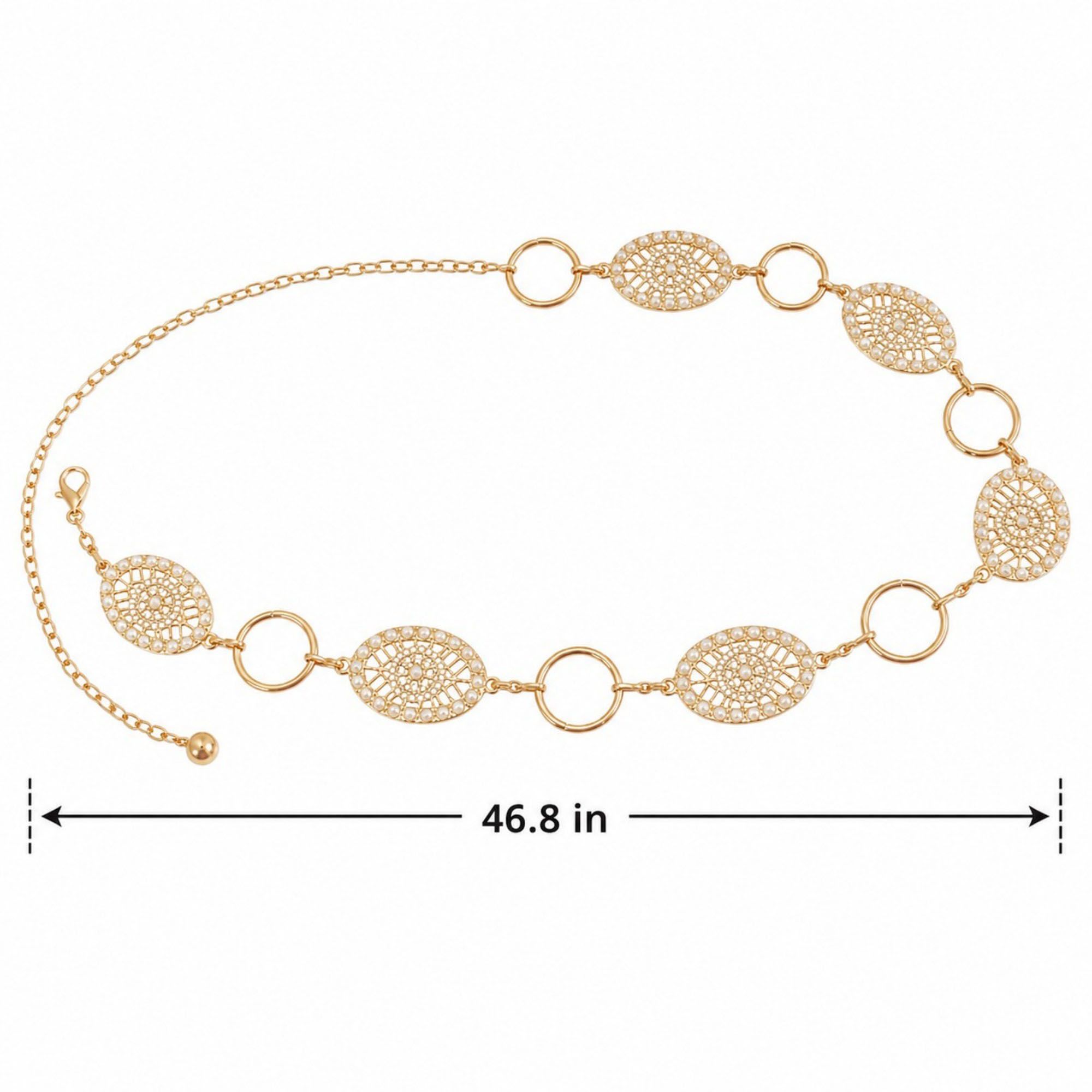 Boho Floral Medallion Chain Belt for Dresses