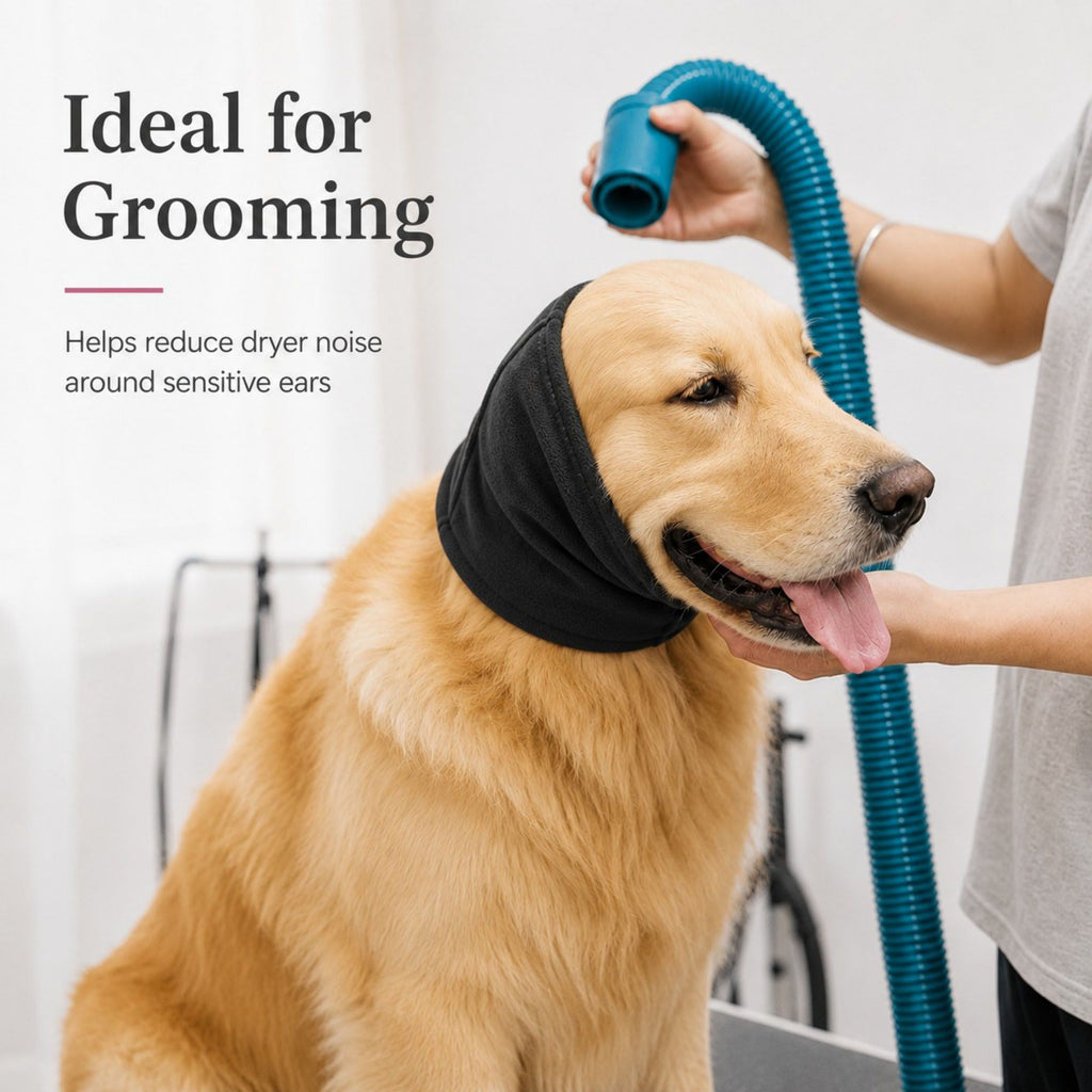 Pet Cat and Dog Ear Cover Soft Stretchy Snood for Grooming, Noise Reduction and Cold Weather