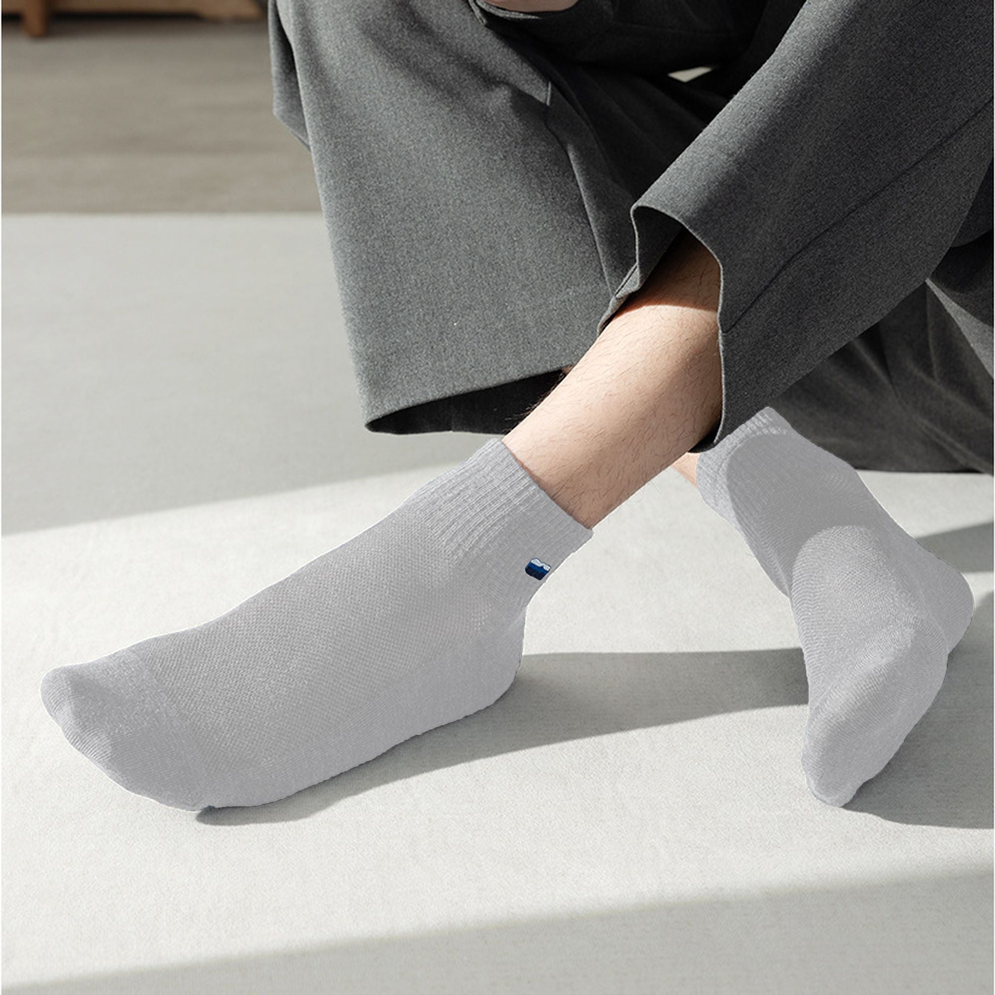 Anna-Kaci Men's 6pk Summer Breathable Mesh Ankle Socks