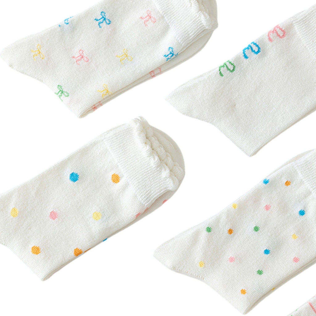Anna-Kaci 3-Pack Womens Cotton Ruffle Crew Socks with Cute Pattern Design