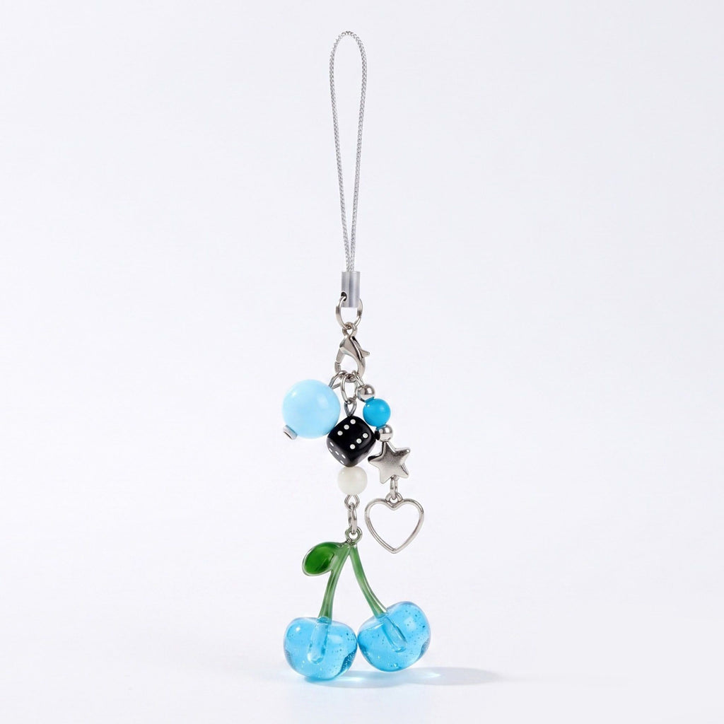2-Piece Womens Beaded Phone Charm with Hanging Loop and Decorative Accents