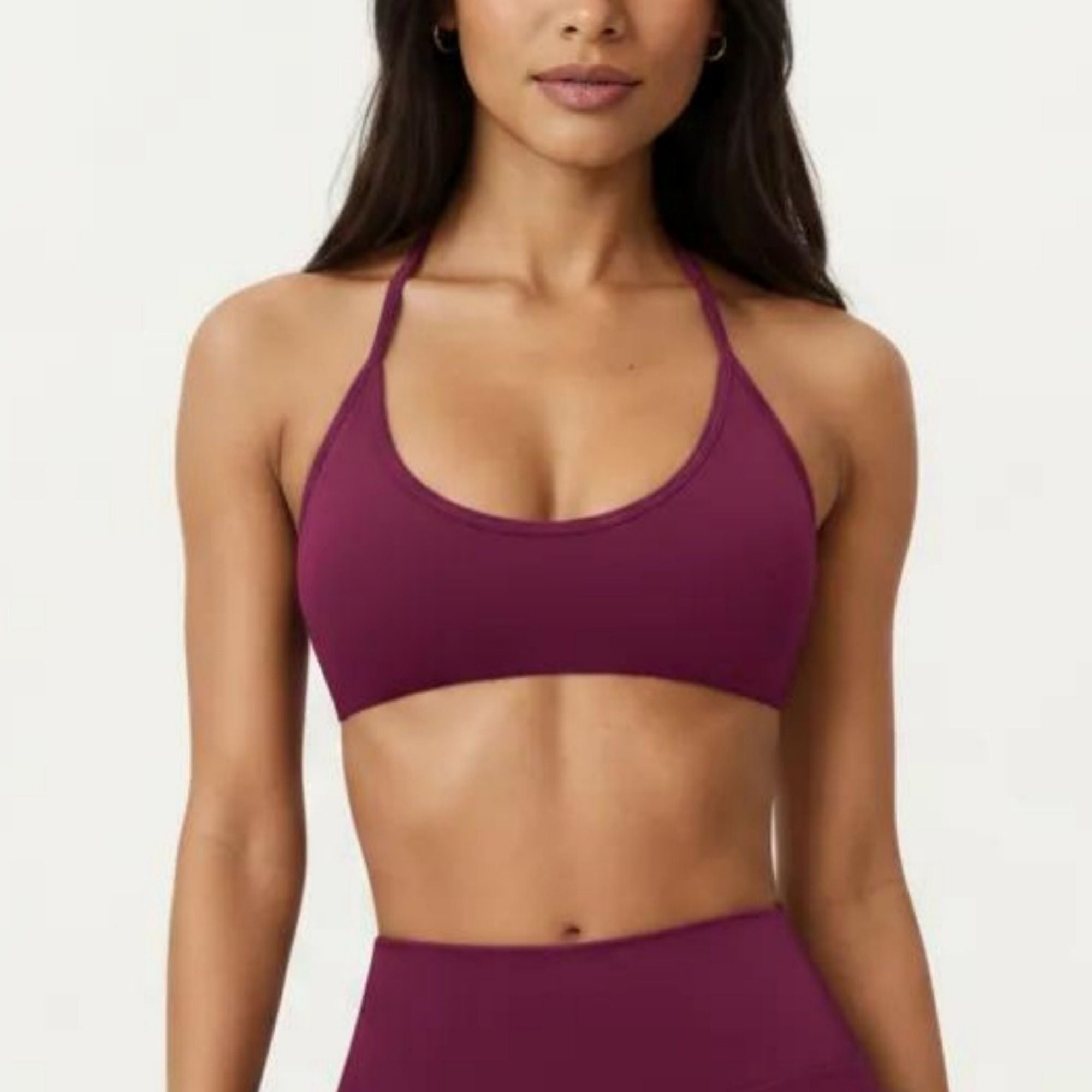 Anna-Kaci Active Women's Halter Sports Bra with Open Back and Smooth Stretch Athletic Fit