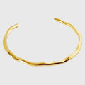 Women's Titanium Steel Wave Cuff Bracelet Adjustable Bangle for Casual & Dressy Styling