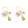 Silver keychain with floral, easy to pair and casual everyday accessories