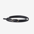 Genuine Leather No Hole Skinny Waist Belt with Minimal Buckle 41.3in
