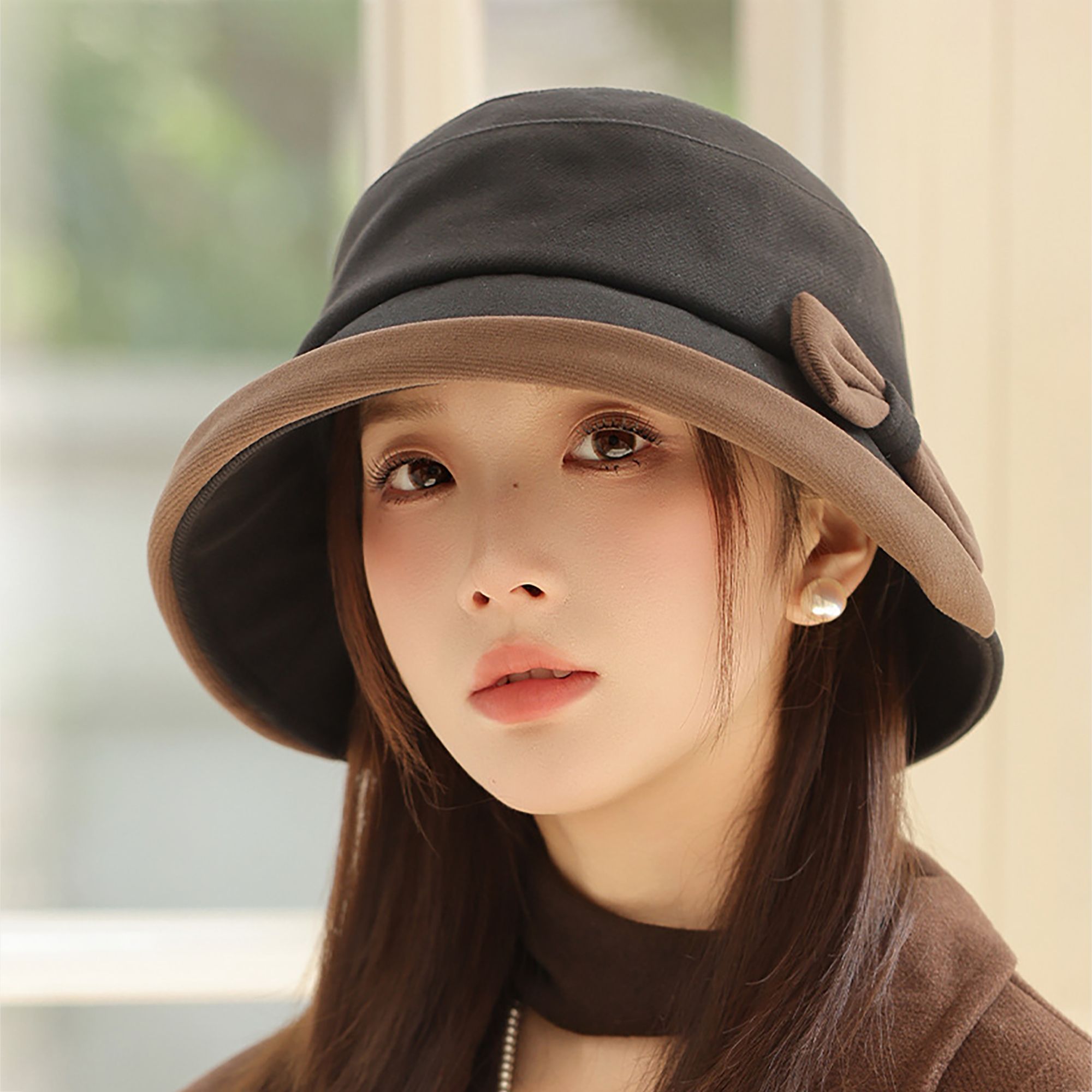 Anna-Kaci Women's Bucket Hat with Cute Bow Detail
