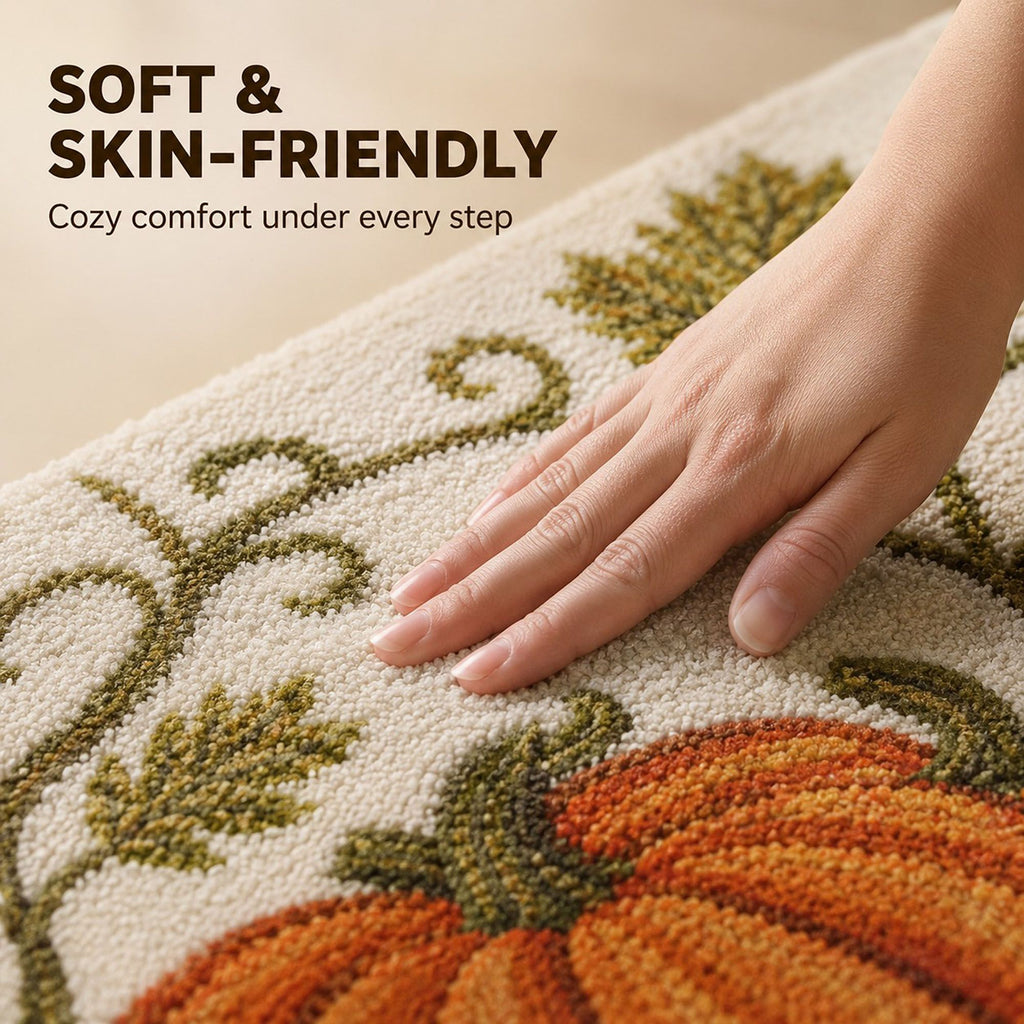Fall Pumpkin Halloween Doormat Nonslip Entryway Rug 19.7 x 31.5 Inches