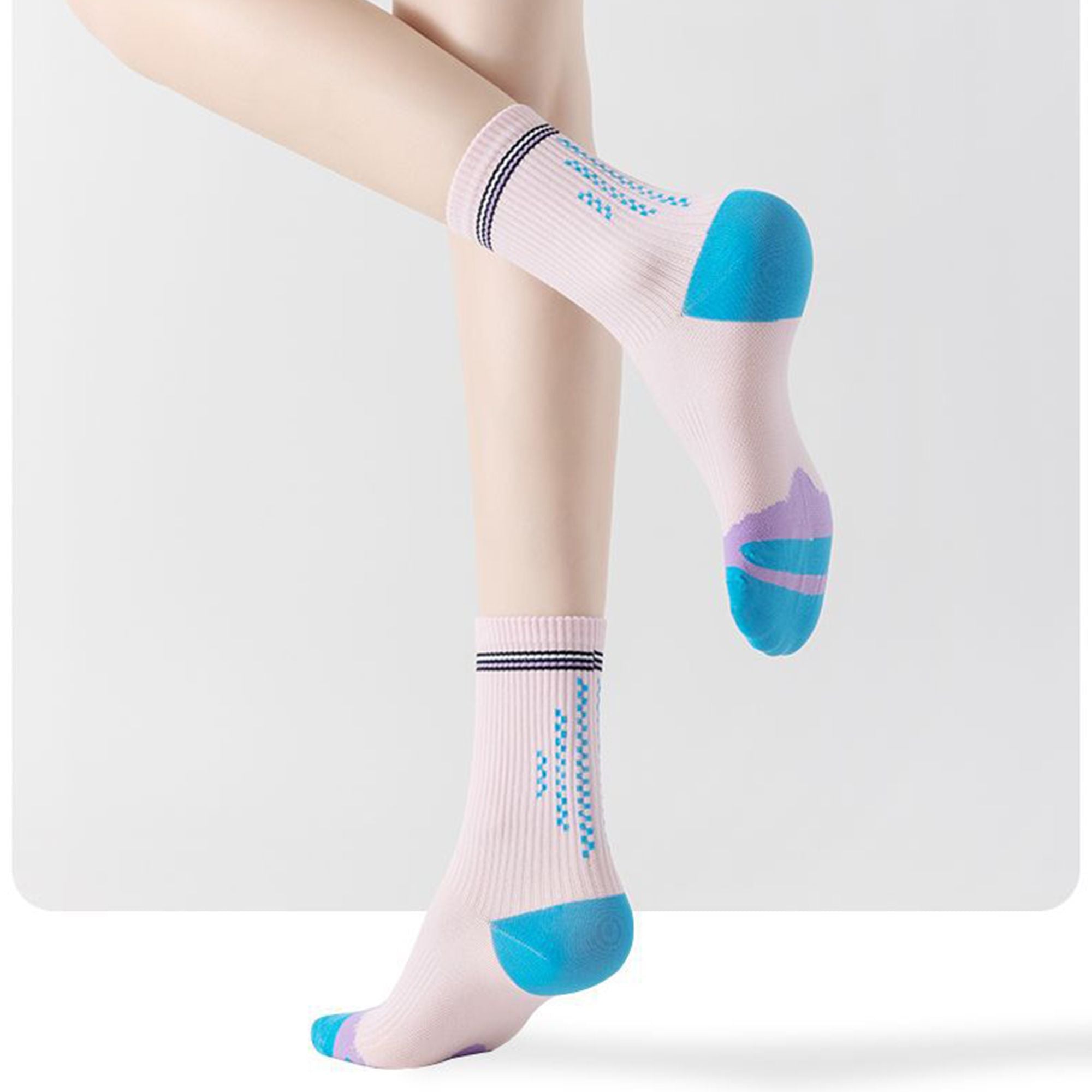 Anna-Kaci 5 Pairs Women's Mid-Crew Sport Socks Cushioned Arch Support Breathable Athletic Fit with Elastic Cuff