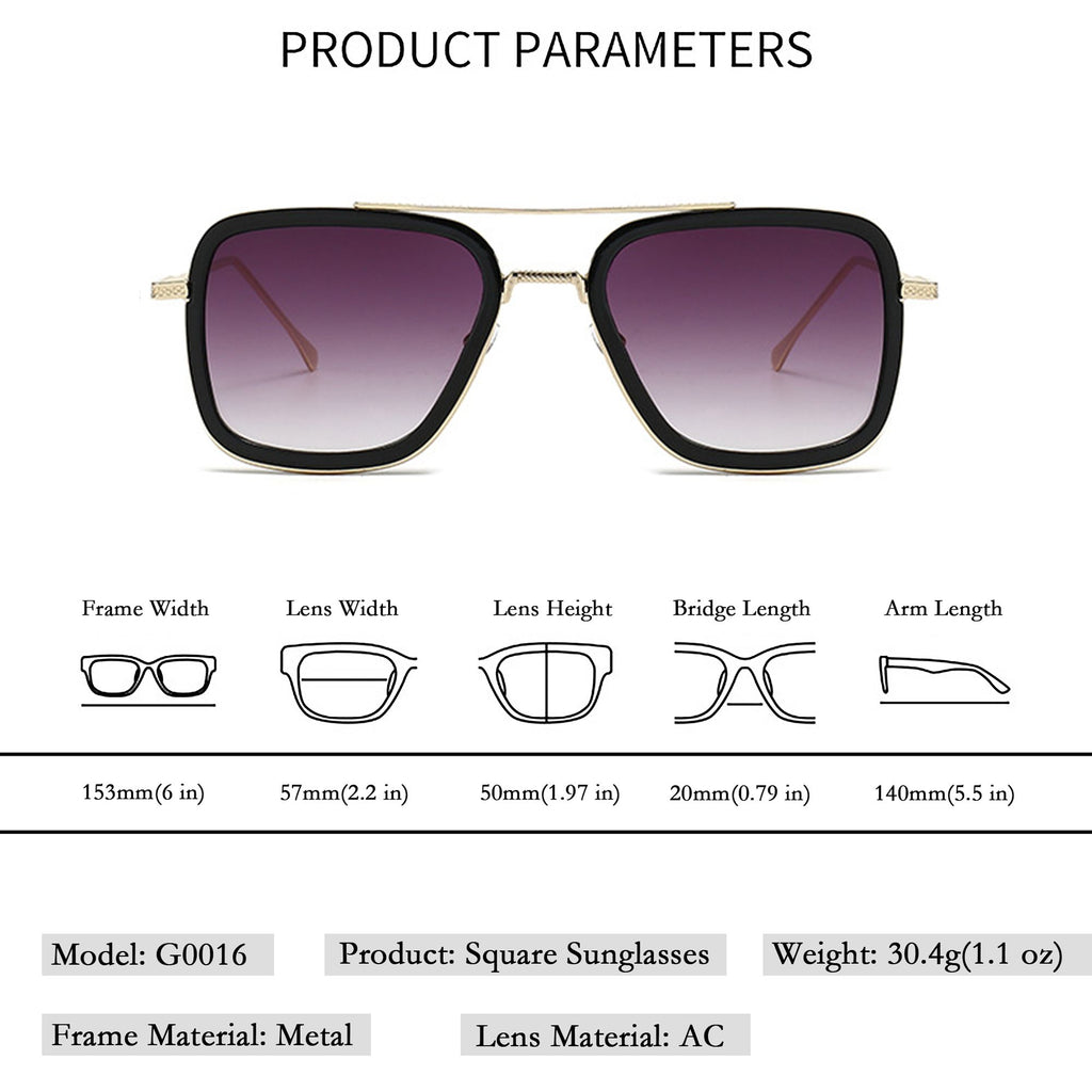 Anna-Kaci Women's Chic Square Frame Polarized Sunglasses UV400 Protection