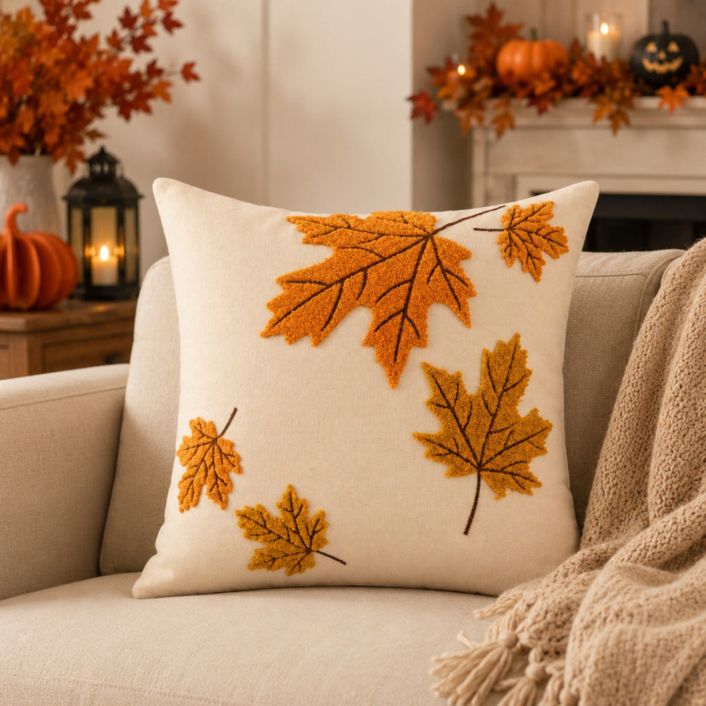 Autumn Tassel Throw Pillow Cover Square Decorative Cushion Cover